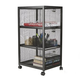 Mind Reader 4 Drawer Rolling Mesh Office Cart Metal Storage