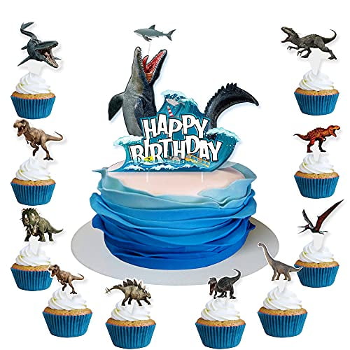 Mosasaurus Cake Topper 25 Pcs Dinosaur Cake Decorations Jurassic Party
