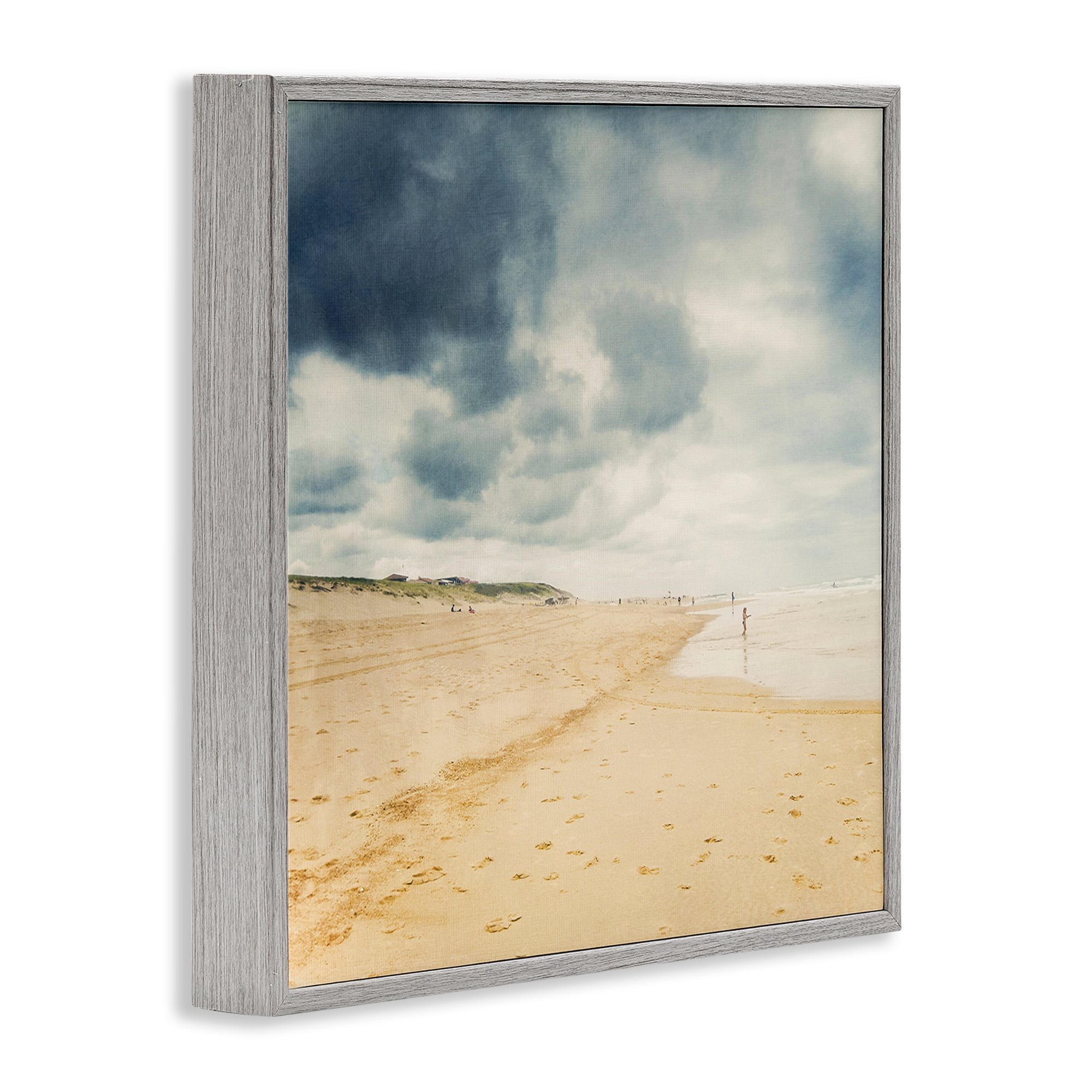 Stupell Industries Beach On A Cloudy Day Gray Framed Giclee Art, design by Dirk Wüstenhagen