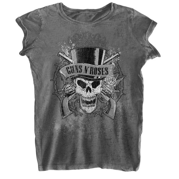 Guns N Roses T-Shirt Burnout Délavé pour Femme