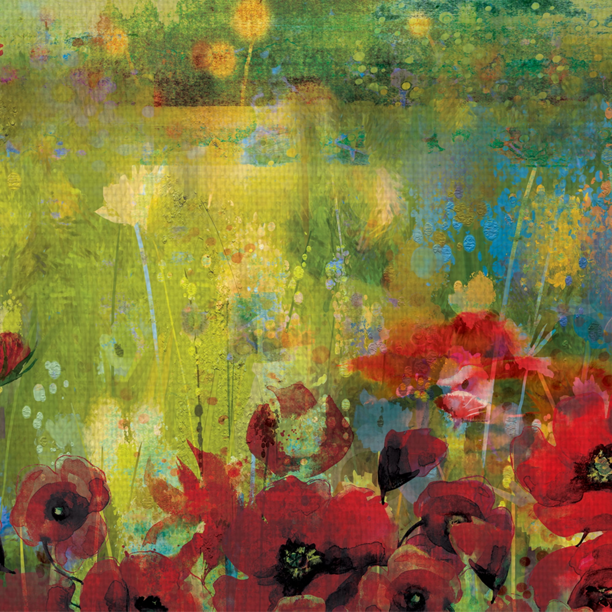 Abstract Meadow Colorful Wildflowers by Willowbrook Art Print