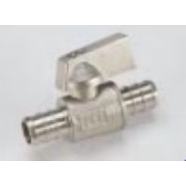 Elkhart Supply Valve d'Arrêt d'Eau Fraîche 51200 BestPEX; Valve à Bille; Droite; Raccord PEX 3/8 Po x PEX 3/8 Po; Arrêt 1/4 de Tour; Laiton; avec Code-Barres