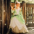thumbnail image 5 of Disney-vestido de princesa Tiana para niñas, ropa de fiesta de cumpleaños, Carnaval, disfraz de campana Tinker, 5 of 5