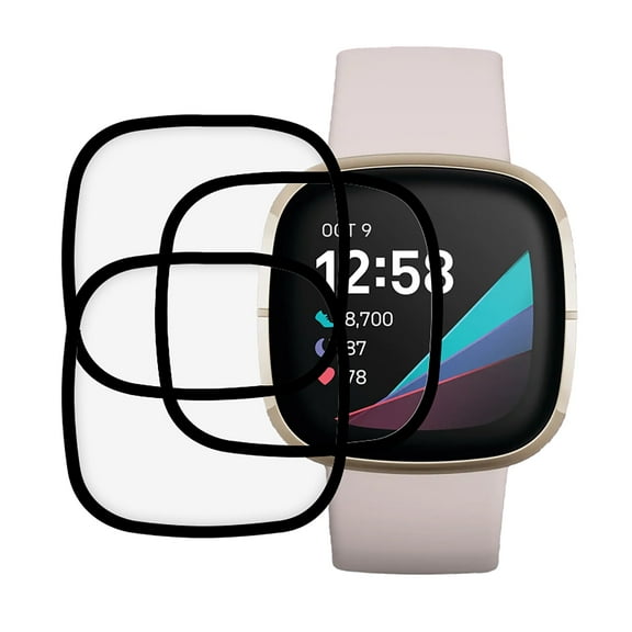 KIQ 3 Pack CLEAR FULL Edge to Edge Coverage PMMA Screen Protector for Fitbit Versa 3/4