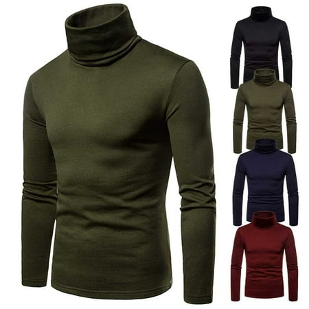 Men's Thermal High Collar Turtle Neck Skivvy Long Sleeve Sweater ...