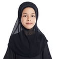 thumbnail image 4 of CPNG Instant Hijab Scarf Kids Full Neck Cover Head Scarf Headwear Pre-teen Headscarf One Piece Junior Muslim Hijab Cap Long Scarf Wrap Islamic Turban Headwrap, 4 of 9