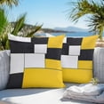 thumbnail image 4 of Yellow Black Geometric Outdoor Pillow Covers Pack of 2 Abstract Patchwork Modern Art Waterproof Throw Pillow Covers Decorative Cushion Cases for Patio Garden Tent Balcony Couch 26x26 inch, 4 of 8