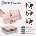 thumbnail image 5 of Bolso Bandolera para Teléfono Celular Mujer con Protección RFID Bolso con Pantalla Táctil Cartera de Cuero PU Monedero Mujer Tarjetero de Formato Largo con Correa para el Hombro y Correa para la Muñec, 5 of 5