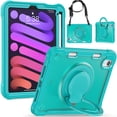 thumbnail image 2 of XYX For iPad Mini 7th/6th Gen Case 8.3 inch 2024/2021, 360 Rotating Hand Grip, Shoulder Strap, Heavy Duty Drop Protection, Blue, 2 of 7