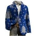 thumbnail image 7 of hlysgo Mens Corduroy Blazers Casual Xmas Print Holiday Party Jacket Ugly Christmas Blazer for Men Slim Fit Snowflake Print Corduroy Suit Jackets Blue L, 7 of 7