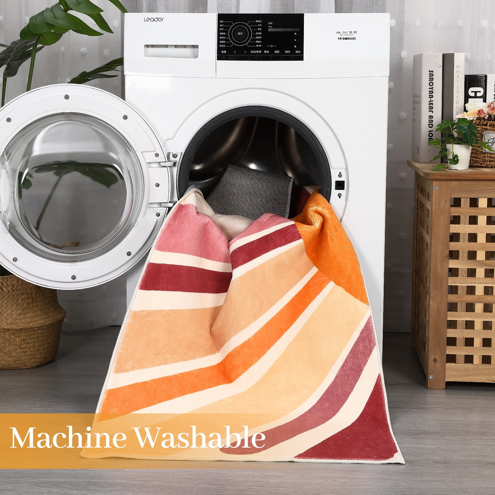 Hasoo 2' x 6' Hallway Runner Mats Washable Area Rug Sun Print Modern Boho Indoor Throw Carpet for Kitchen Laundry Room, Brown