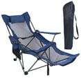 thumbnail image 2 of Folding Camping Chair Beach Chairs Mesh Reclining for Adults Portable Outdoor Lounger Lightweight Sun Chairs with Carry Bag for Camp Picnics Fishing Blue, 2 of 12
