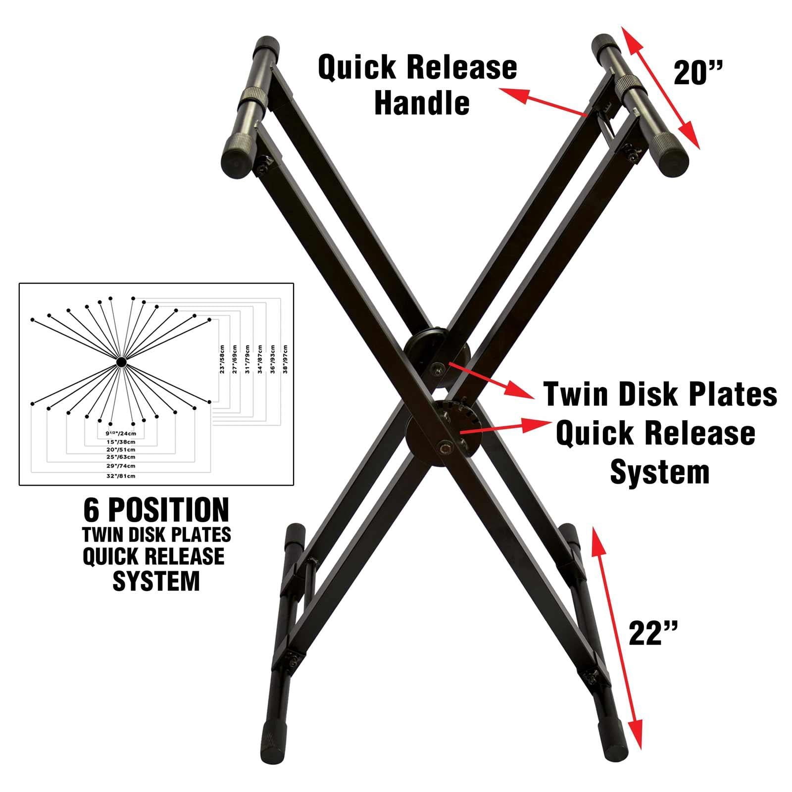 ProX T-KSTU Keyboard Stand Table with Easy Lock DJ Coffin Keyboard Stand Package
