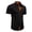 Black, variant on WIZUTIZ Men's Casual Shirt Solid Color Turndown Collar Contrast Piping Button Front Short Sleeve Breathable Fabric Regular Fit Summer