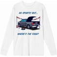 thumbnail image 4 of Go Sports! But Where's the Food? Adult White Crew Neck Long Sleeve Shirt-Medium, 4 of 6