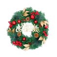 thumbnail image 1 of Widget Irfora Coronas de Navidad para puerta de entrada Corona de Navidad artificial de 19,7 pulgadas con piñas de pino, bayas, adornos de bolas de Navidad, decoraciones para festivales de Navidad, c, 1 of 6