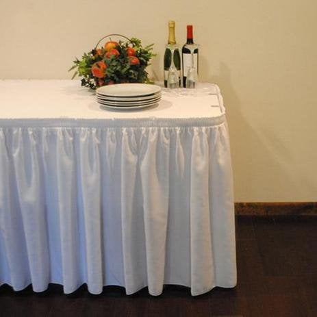 In 13+ Colors 17 ft SimplyPoly Shirred Pleat Polyester Table Skirting 