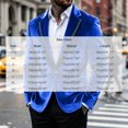 thumbnail image 3 of LMOIPLI Men's Velvet One‑Button Tuxedo Blazer Jacket, Satin‑Trim Lapel Long‑Sleeve Outerwear, Formal Evening Party Prom Suit Coat Blue XXL, 3 of 5