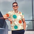 thumbnail image 4 of Honeii Vintage Bowling print Polo Shirt, a classic short-sleeved, button-down golf shirt designed for menSmall, 4 of 6