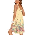 thumbnail image 3 of UVN Womens Nightgown Sleeveless Sleepwear Crewneck Wide Strap Pleated Nightshirt Casual Print Sleepdress, 3 of 8