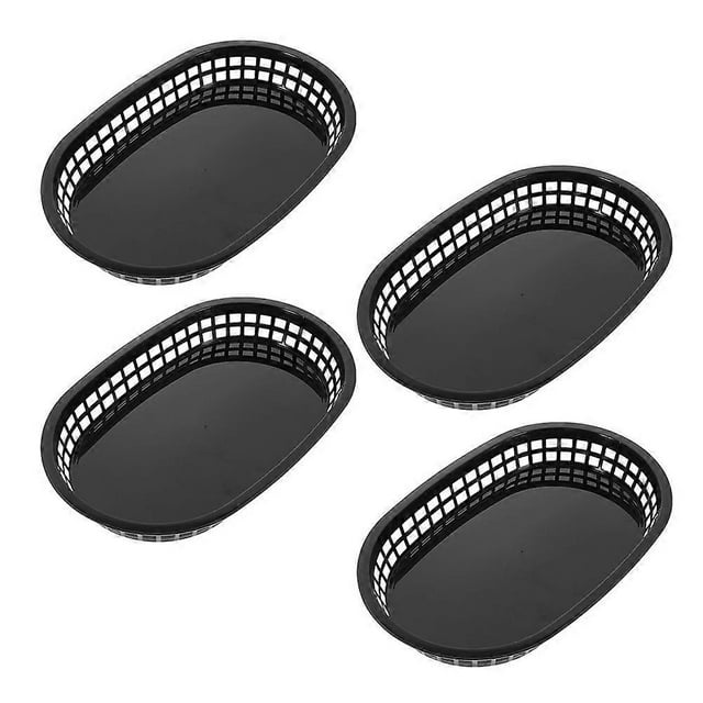 Fast Food Baskets Bread Fry Baskets Serving Tray For Hot Dog Chicken Burgers Sandwiches Fries Black Kitchen Use