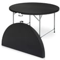 thumbnail image 2 of Magshion Table Pliante Ronde 60 Pouces, Table Ronde en Plastique Pliable de 5 Pieds Table à Cartes à Manger pour Mariage Intérieur Extérieur, Noir, 2 of 4