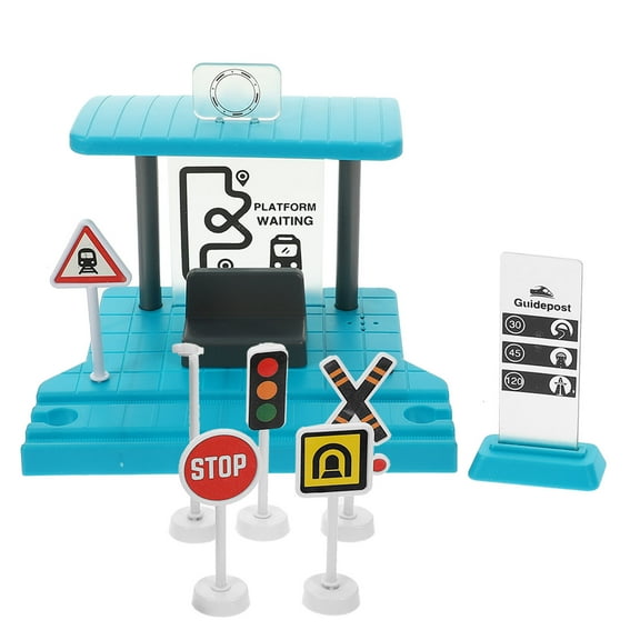 LOLIPPYY 1 Set Model Train Station Accessory with Sound Light Green ABS for Educational Playtime Activities
