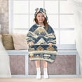 thumbnail image 7 of FORMRS Wearable Blanket Hoodie with Sleeves for Kids Cozy Flannel Sweatshirt, Winter Village, 7 of 7