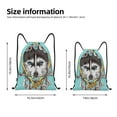 thumbnail image 2 of Kdxio Husky With Dreamcatcher Print Drawstring Backpack Bag,Waterproof Draw String Back Sack, Gym Drawstring Bags Swim Bag For Unisex, 2 of 5