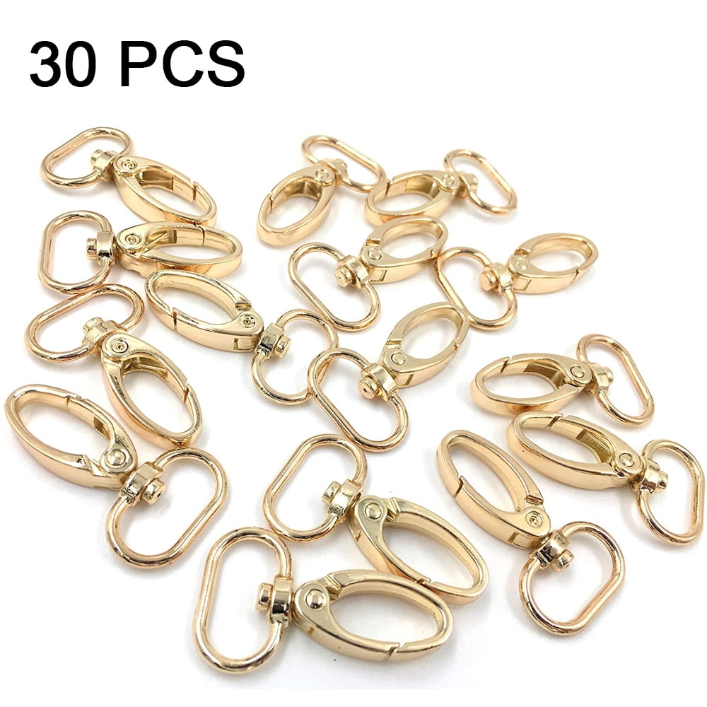 15 Pcs 3/4 or 1 Inside Diameter Oval Ring Lobster Clasp Claw Swivel for Strap Push Gate Lobster Clasps Hooks Swivel Snap Fashion Clips 1 inch, Bronze 