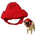 thumbnail image 2 of Barhoo Pet Knitted Dog Hat Winter Warm Hat for Small Dogs Cats Ear Protection Soft Comfortable Stretchy Knit Cap Cute Stylish Winter Accessory Photo Prop A Pet Knitted Hat, 2 of 9