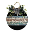 thumbnail image 2 of Eveokoki No Worries On Beach Time Wooden Front Door Sign Rustic Round Wreath Wall Hanger Porch Decor Spring and Summer Farmhouse Decoration Housewarming Gift 11 Inches, 2 of 5