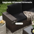 thumbnail image 3 of STARY 6 Pieces Outdoor Sectional Sofa with Wide Armrests, Patio Conversation Set, PE Rattan Furniture Set for Backyard, Black, 3 of 9
