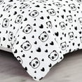 thumbnail image 3 of Chezmoi Collection 4-Piece Kids Love Panda Hearts Microfiber Comforter Set, Full/Queen, 3 of 7