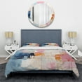 thumbnail image 3 of Designart "Abstract Collage IV" Abstract Collages Bedding Covert Set - Transitional Teal Abstract Bed Set With 2 Shams, 3 of 6