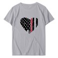 thumbnail image 3 of Outfmvch T-Shirts pour Femmes Manches Courtes Tendance Été Imprimé Col Rond Manches Courtes Blouse Imprimée Hauts Vêtements T-Shirt Hauts d'Été Gris TTG, 3 of 4