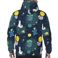 thumbnail image 7 of Haiem Space and Animals Patterned Men's Hoodie with Kangaroo Pocket - Ideal Pullover Sweatshirt for Daily Wear, Travel, and Home-3X-Large, 7 of 7