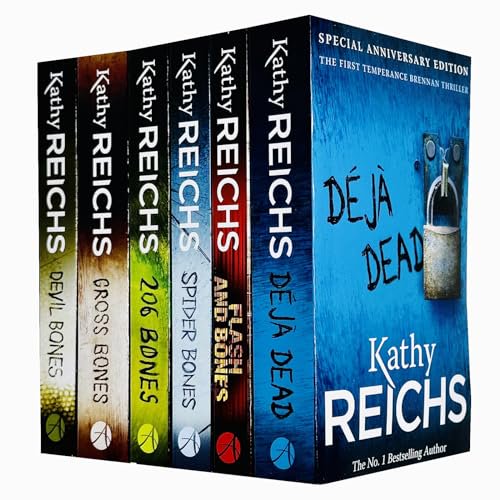 Pre-Owned Temperance Brennan Series 6 Books Collection Set By Kathy Reichs (Deja Dead, Flash and Bones, Spider Bones, 206 Bones, Cross Bones & Devil Bones)