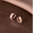 thumbnail image 5 of Sterling Silver Flower Small Hoop Earrings for Women Teens Flower Hoop Earrings Huggie, 5 of 11