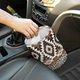 thumbnail image 2 of Renewold Aztec Ethnic Car Garbage Can Fit Most Car Truck SUV Leopard Print Auto Trash Container Fashion Brown Car Accessories for Women Interior Organizer, 2 of 6