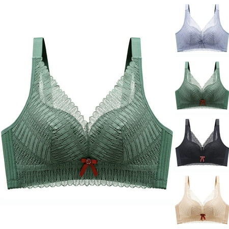 Sentmoon Bralettes for Women Buttery Soft Lace Push up Bralettes Lift No Underwires Solid Color T Shirt Bra Soft and Comfortable for Daily Commute Black M