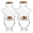 thumbnail image 1 of 4 Pcs Small Glass Jars with Cork Lids Heart and Star Shaped Candy Jars Clear Storage Container Jars Wishing Bottles Drift Bottles Cookie Jars Craft Jars, 1 of 5
