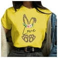 thumbnail image 2 of Blouse d'Été Grande Taille à Manches Courtes pour Femmes Col Rond Impression Jour de Pâques T-shirt Décontracté Manches Courtes Col en V T-shirt Femmes en Solde, 2 of 4
