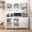 White, variant on 63" W Large Kitchen Hutch Cabinet, Freestanding Pantry Cupboard with 4 Doors 4 Drawers and Microwave Shelf for Kitchen Dining Room Home Office, White