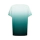 thumbnail image 3 of Blusas para las Mujeres Casual, Rayas Impresas Patchwork Manga Corta Cuello Redondo Top Hecho de 95% Poliéster 5% Spandex para el Verano, Tops Cortos para las Mujeres, 3 of 5