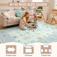 thumbnail image 4 of Fnova 5x7/8x10/9x12 Boho Oushak Area Rug, Colorful Washable Non-Slip Indoor Carpet Oriental Floral, Oeko-Tex Certified, Mint BLue, 4 of 15