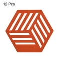 thumbnail image 3 of Uxcell Felt Coasters, Hexagon Mat Pad Coaster for Drink Cup Pot Bowl Vase, Orange 12 Pack, 3 of 5