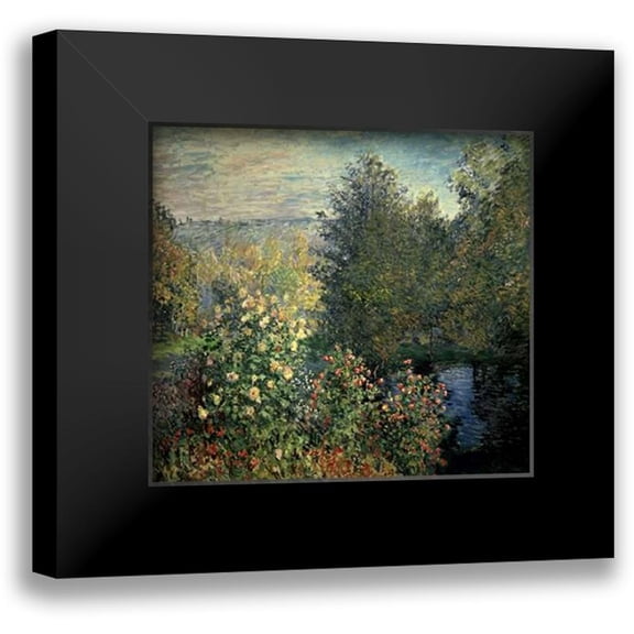 Monet, Claude 13x12 Black Modern Framed Museum Art Print Titled - Quiet Corner in the Garden of Montgeron