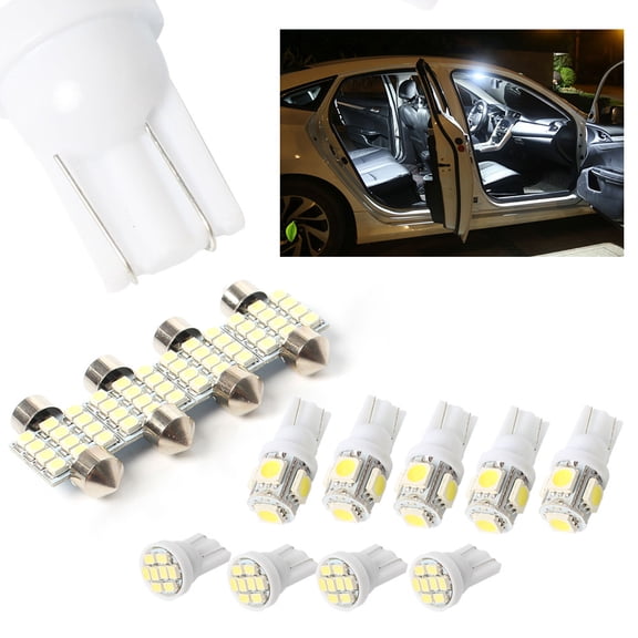 BFY 13Pcs Vehicle White LED Lights Kit for Stock Interior Dome License Plate Lamps