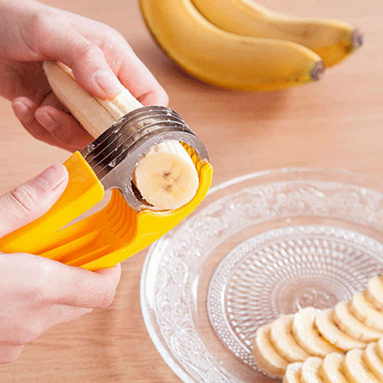 Mlfire Banana Slicer Food Grade Vegetable and Fruit Slicer with Ergonomic Handle, Suitable for Bananas, Vegetables and Fruits, Size: 1pcs, Yellow